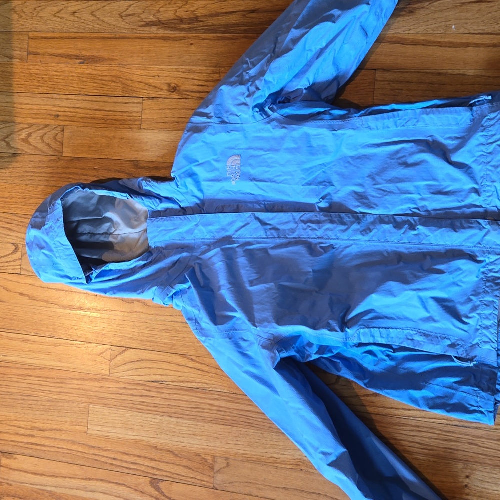 Blue women's  north face rain coat size small